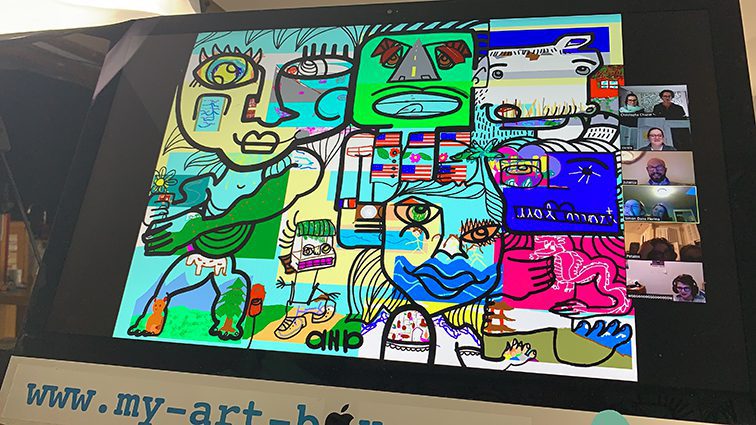 Art Digital digital lors d'un événement team building télétravail fresque virtuelle