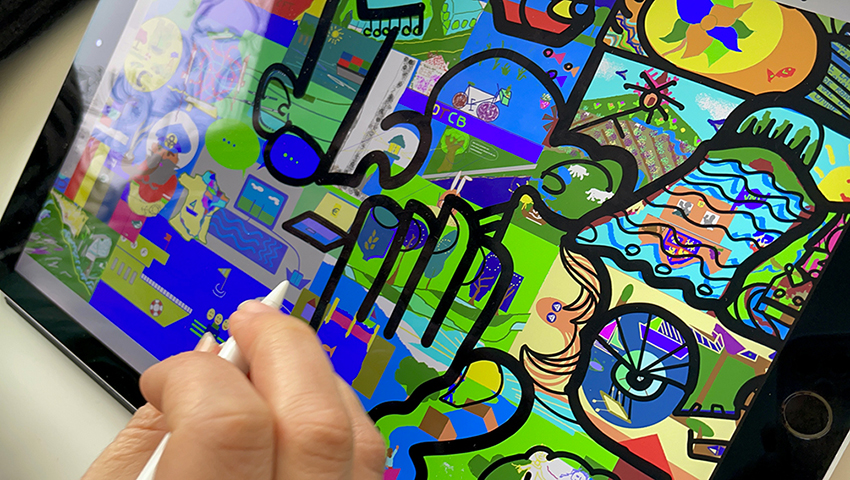 Super cool digital mural numeric nomad event create an aNa artist's artwork