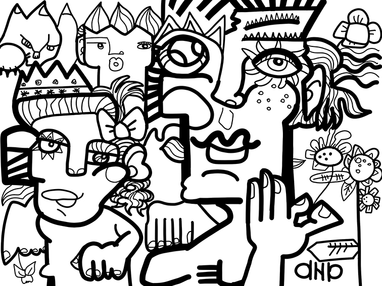 aNa artist's digital mural wow factor webinar black and white piece of art