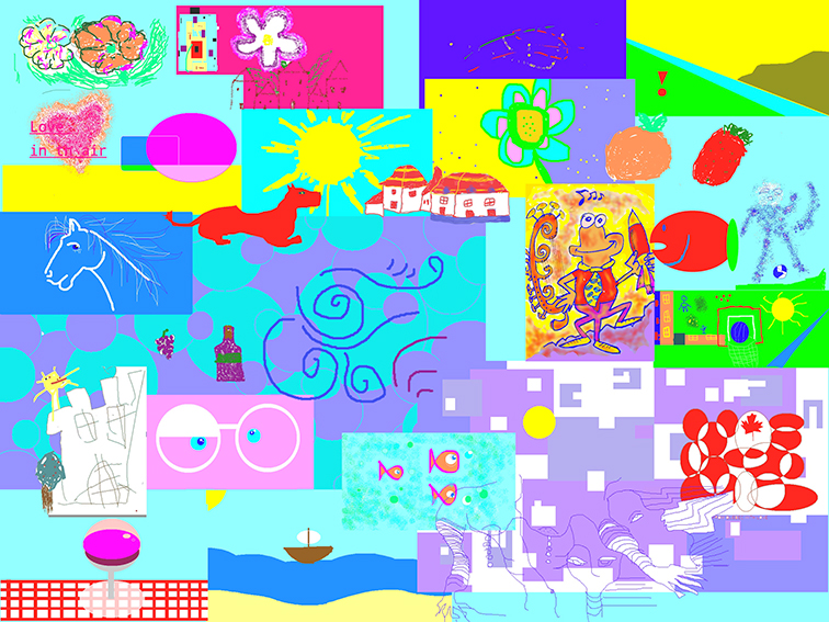 Remote drawing tool activity backdrop composed by aNa artist